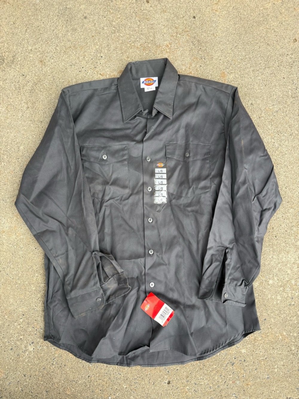 Dickies Men's Long Sleeve Work Shirt in Charcoal